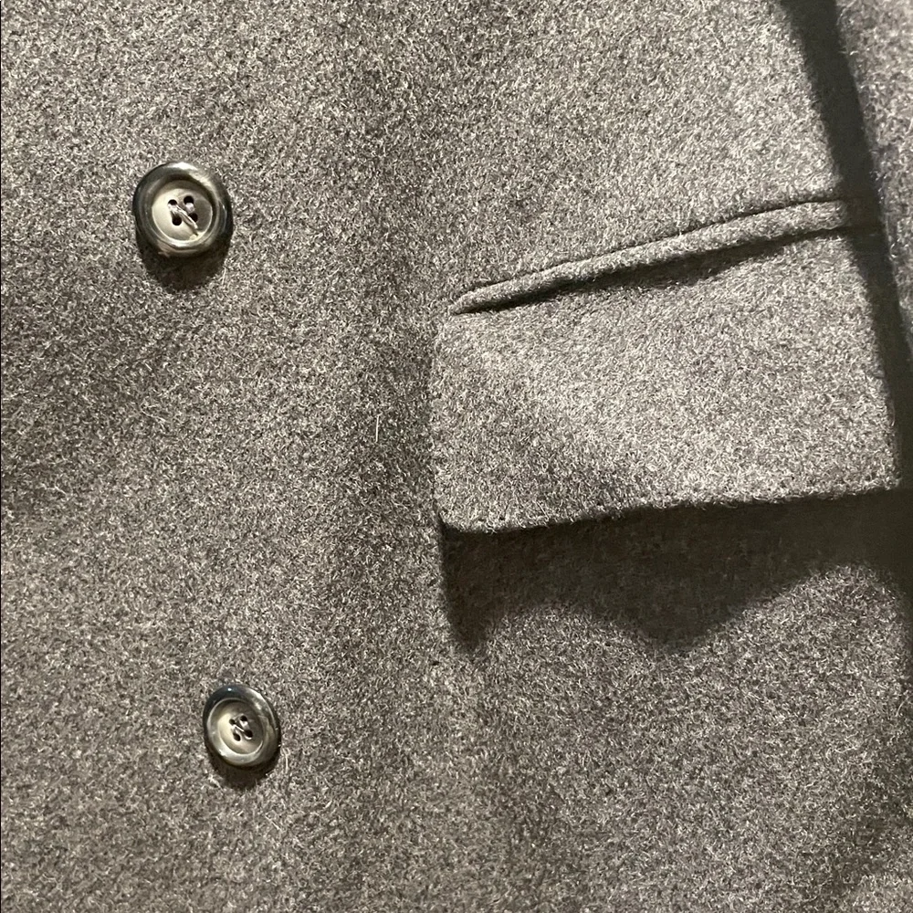 diVenedetto Cashmere Blend Vintage Charcoal Double-Breasted Men's Trench Coat - Picture 4 of 16